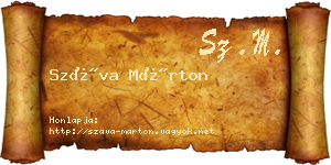 Száva Márton névjegykártya